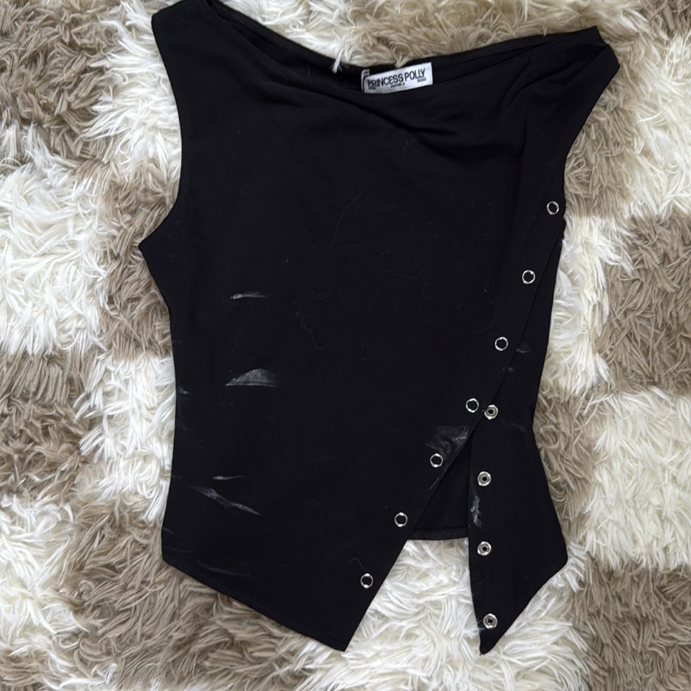 Princess Polly Asymmetrical Button Crop Top